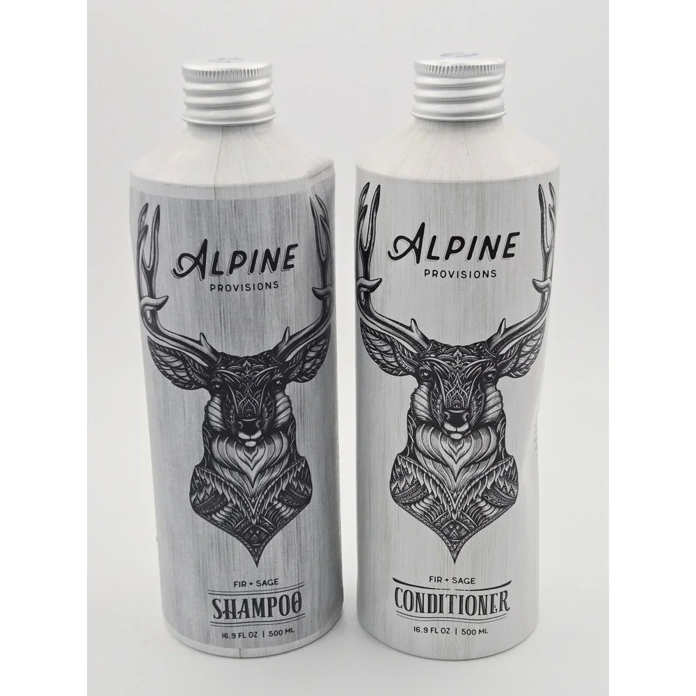 Alpine Provisions Fir + Sage Shampoo & Conditioner Set 16.9oz Aluminum Bottle